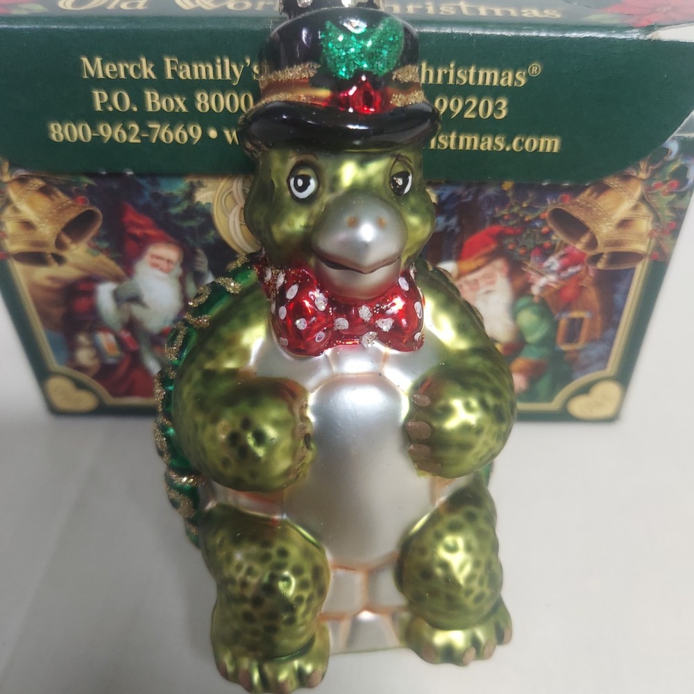 2001 Merck old world Hand Blown christmas ornaments Turtle